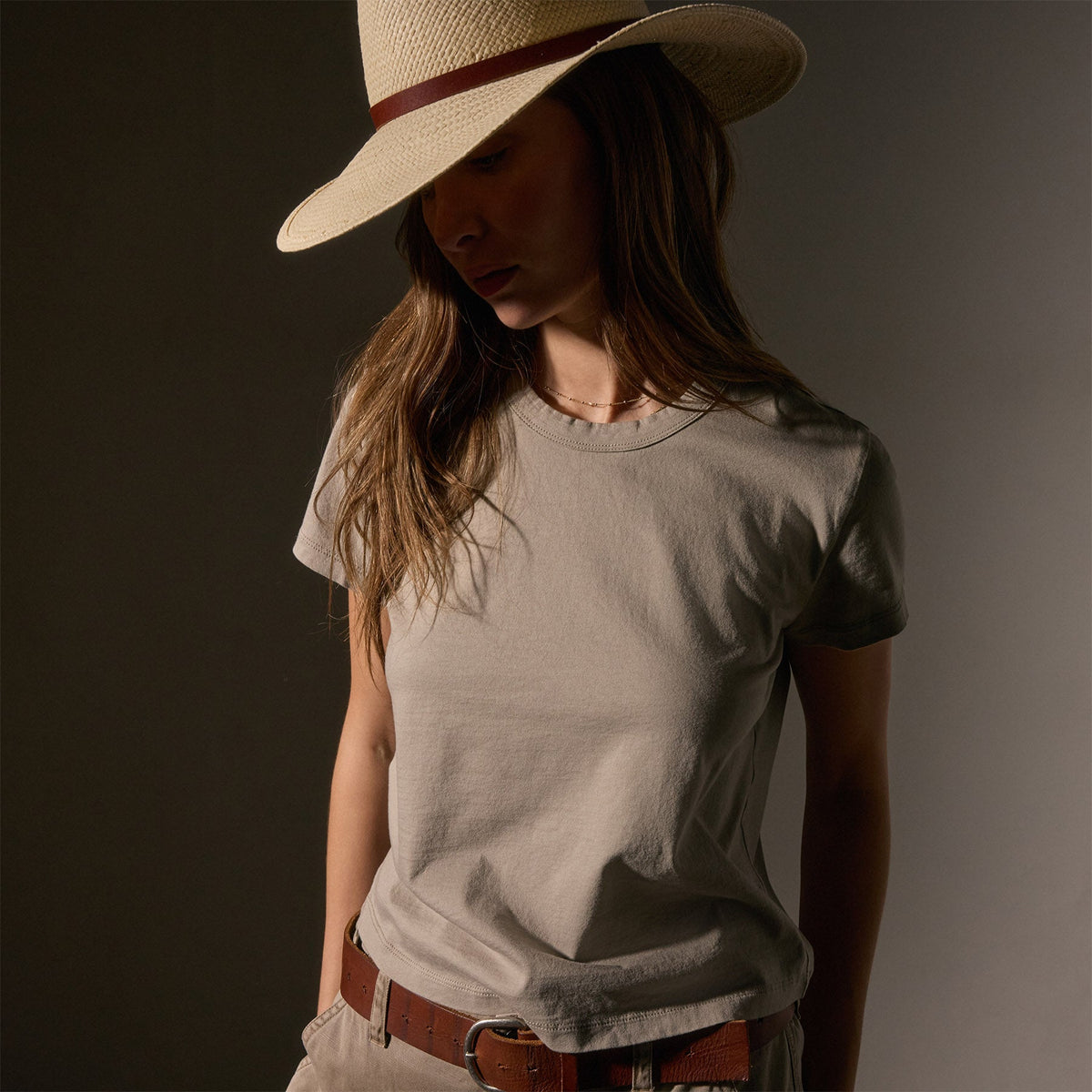 Brushed Elevated Jersey Short Sleeve Tee in Overcast | James Perse Los Angeles