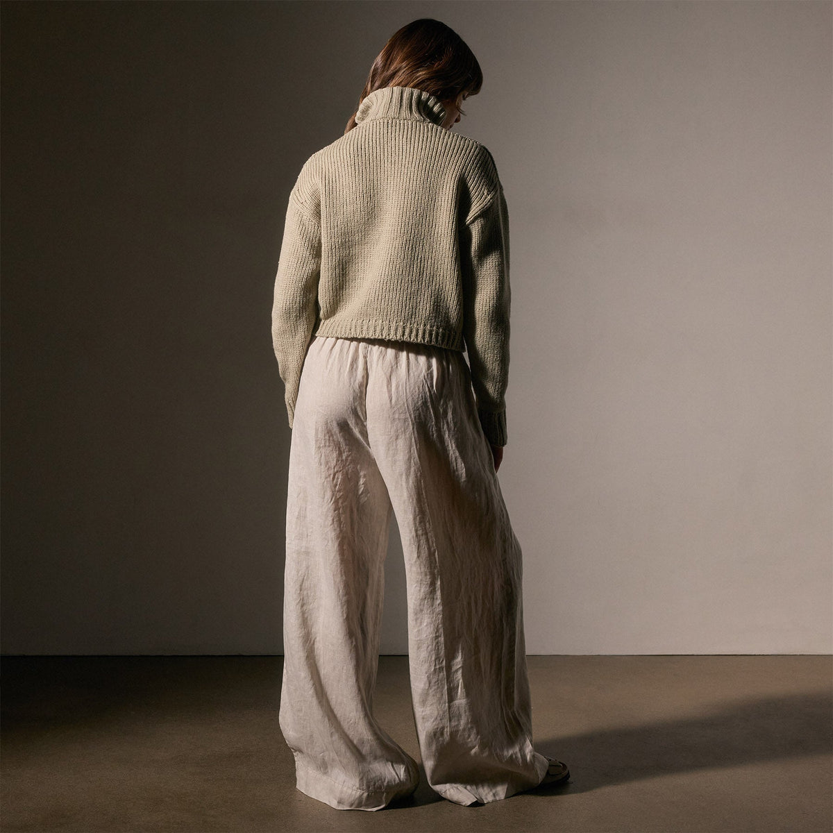 Cotton Knt Zip Front Funnel Neck in Overcast | James Perse Los Angeles