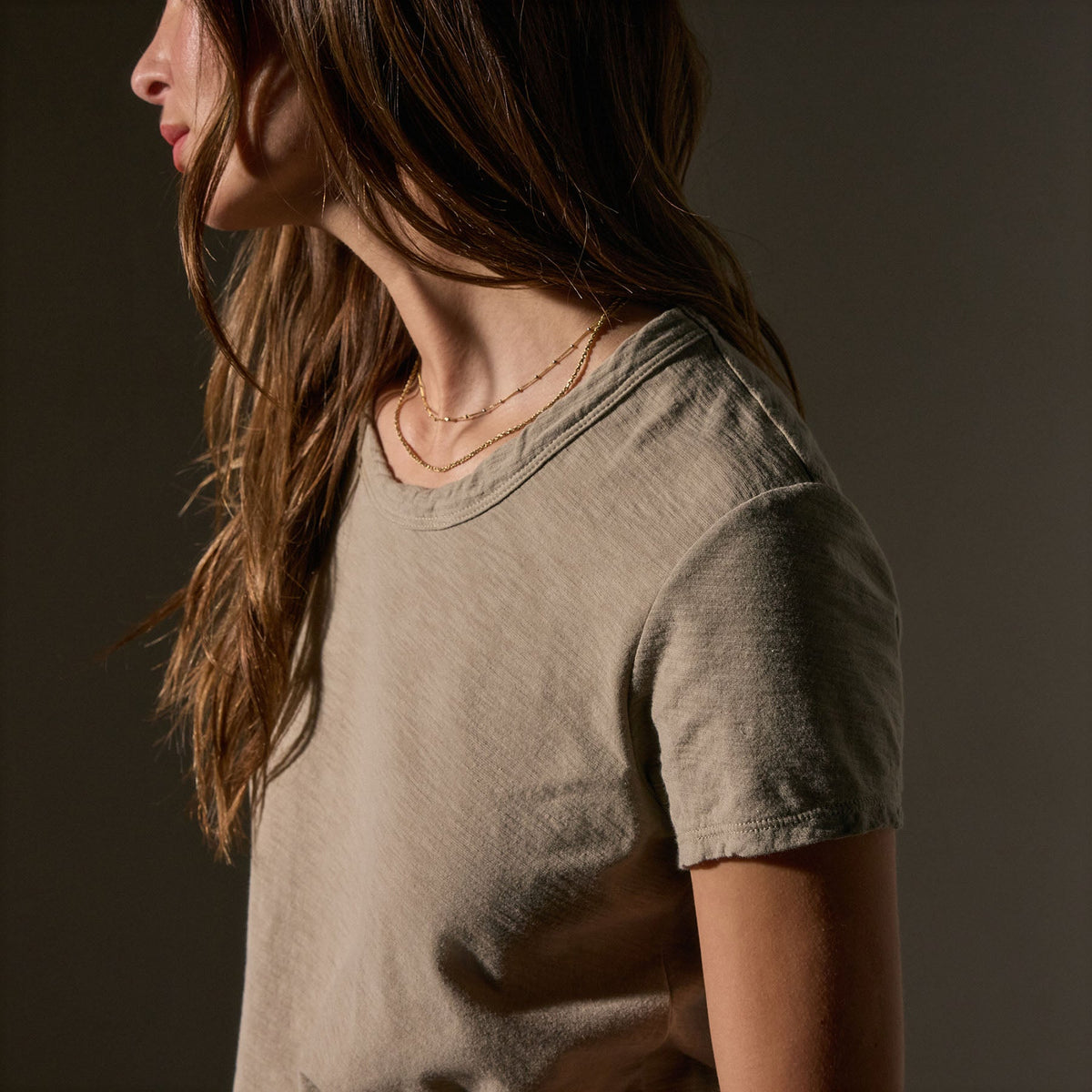 Sheer Slub Crew Neck Tee in Overcast | James Perse Los Angeles