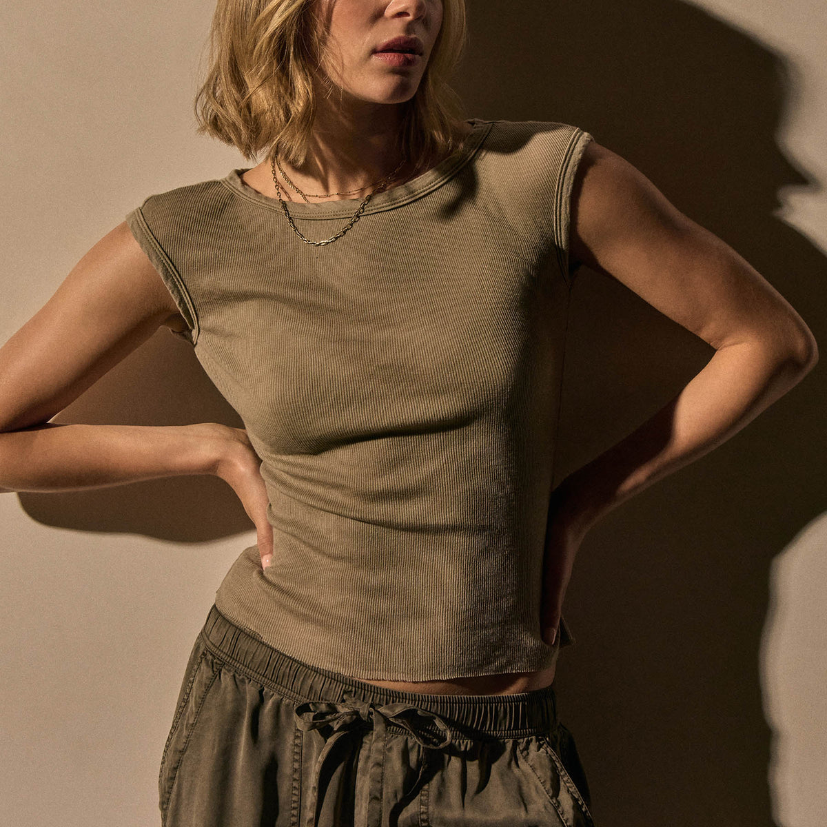 Cotton Cshmr Ribbed Boatneck Top in Overcast | James Perse Los Angeles