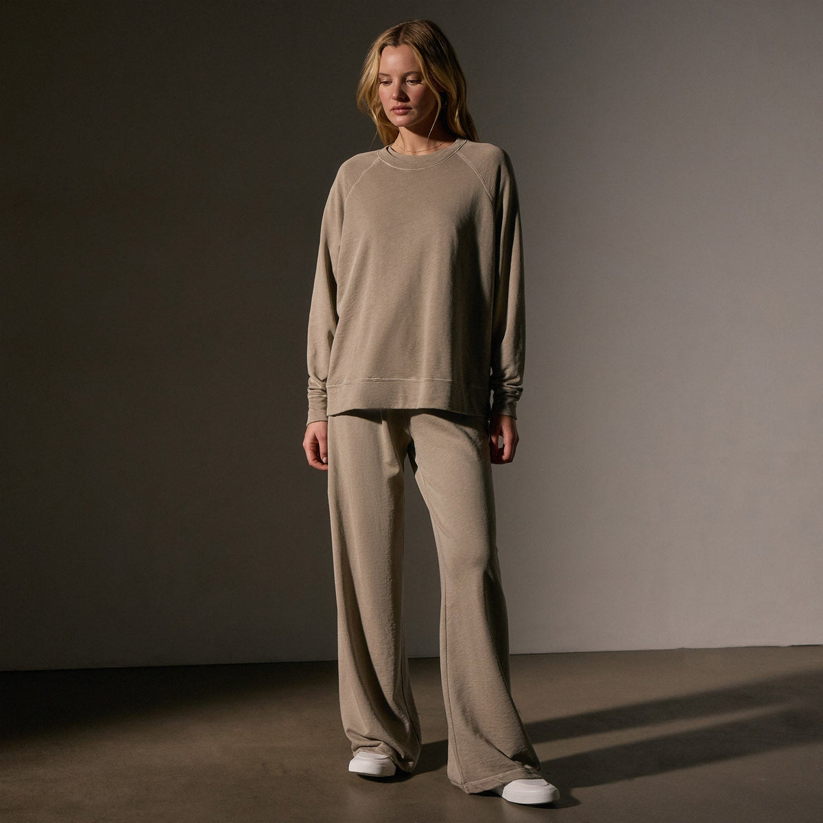 Vintage French Terry Relaxed Sweatshirt in Overcast Pigment | James Perse Los Angeles