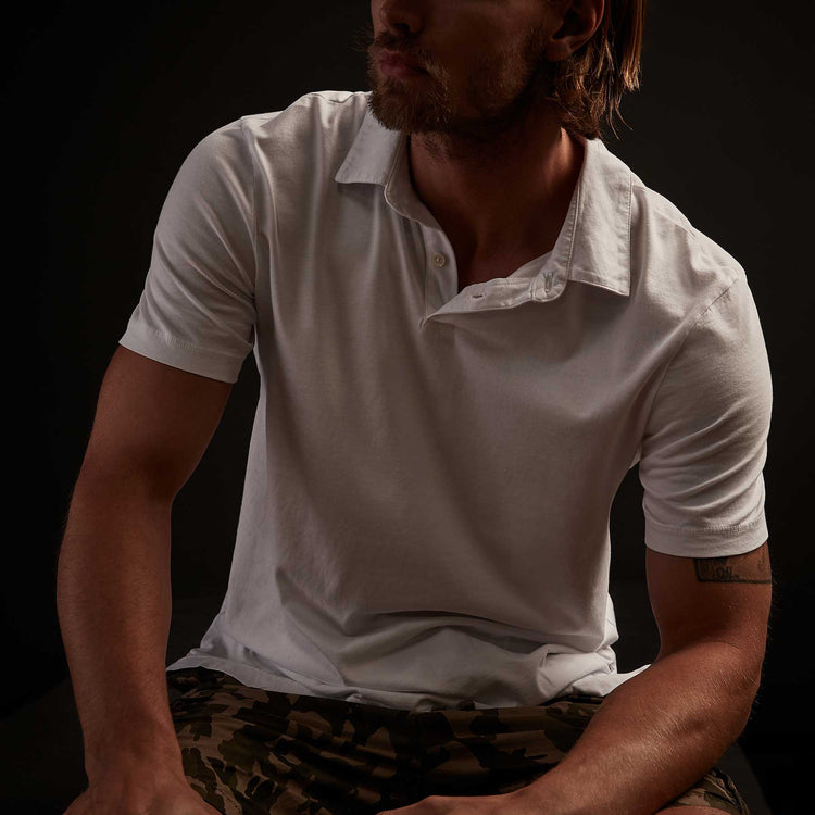 3 Pack Sueded Jersey Polo - White | James Perse Los Angeles