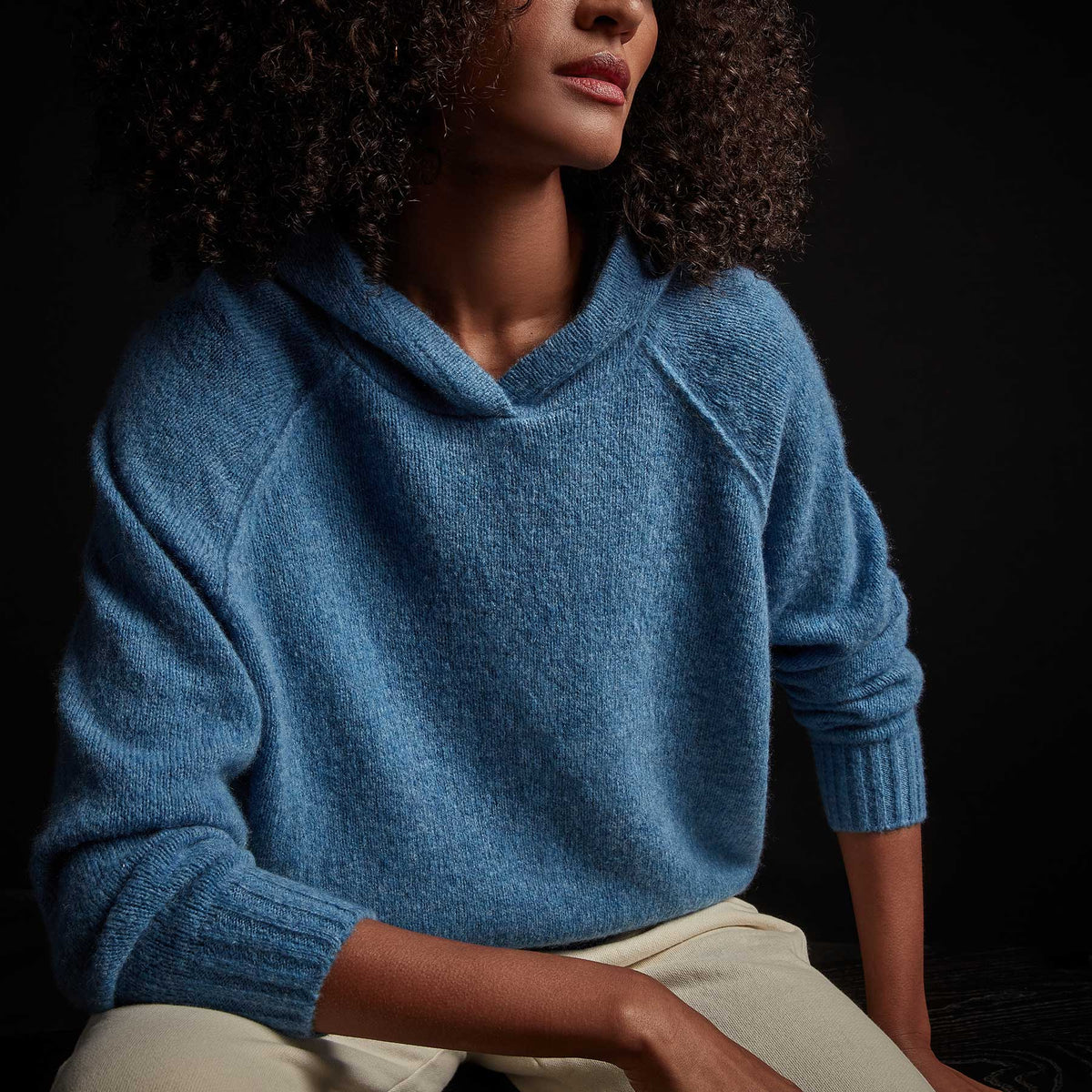 Lightweight Cashmere Hoodie in Blue Raspberry | James Perse Los Angeles
