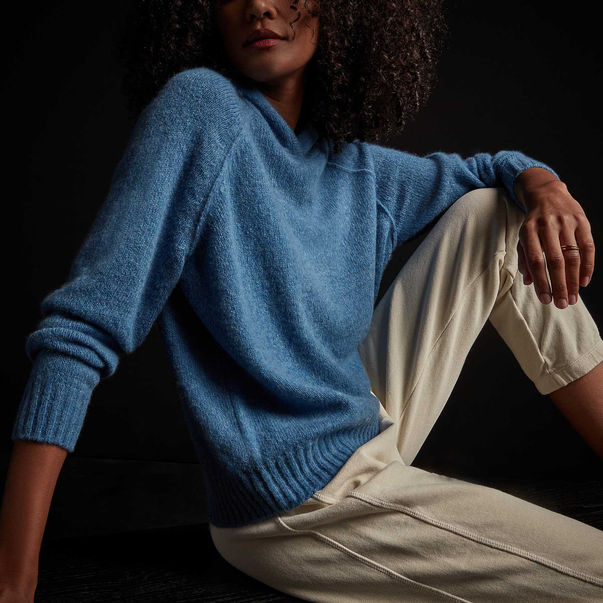 Lightweight Cashmere Hoodie in Blue Raspberry | James Perse Los Angeles