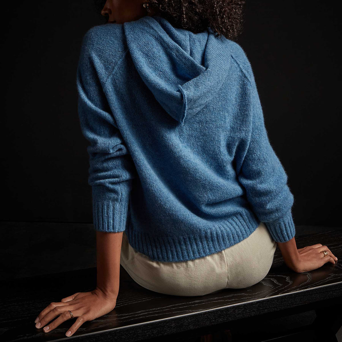 Lightweight Cashmere Hoodie in Blue Raspberry | James Perse Los Angeles