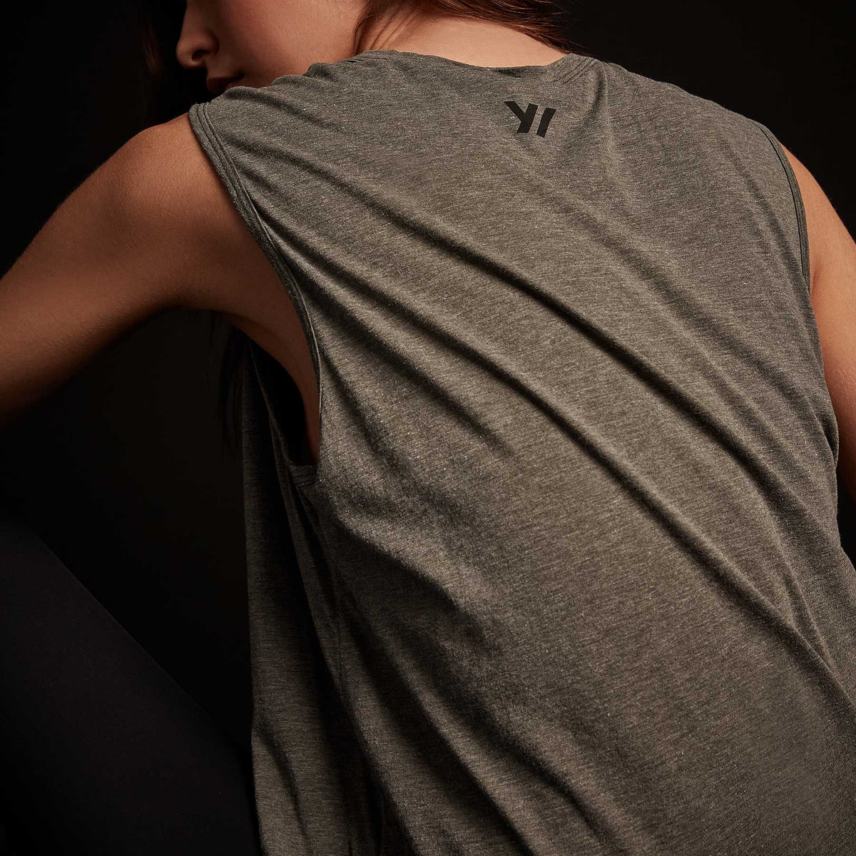 Y/OSEMITE Melange Jersey Muscle Tank - Evergreen | James Perse Los Angeles