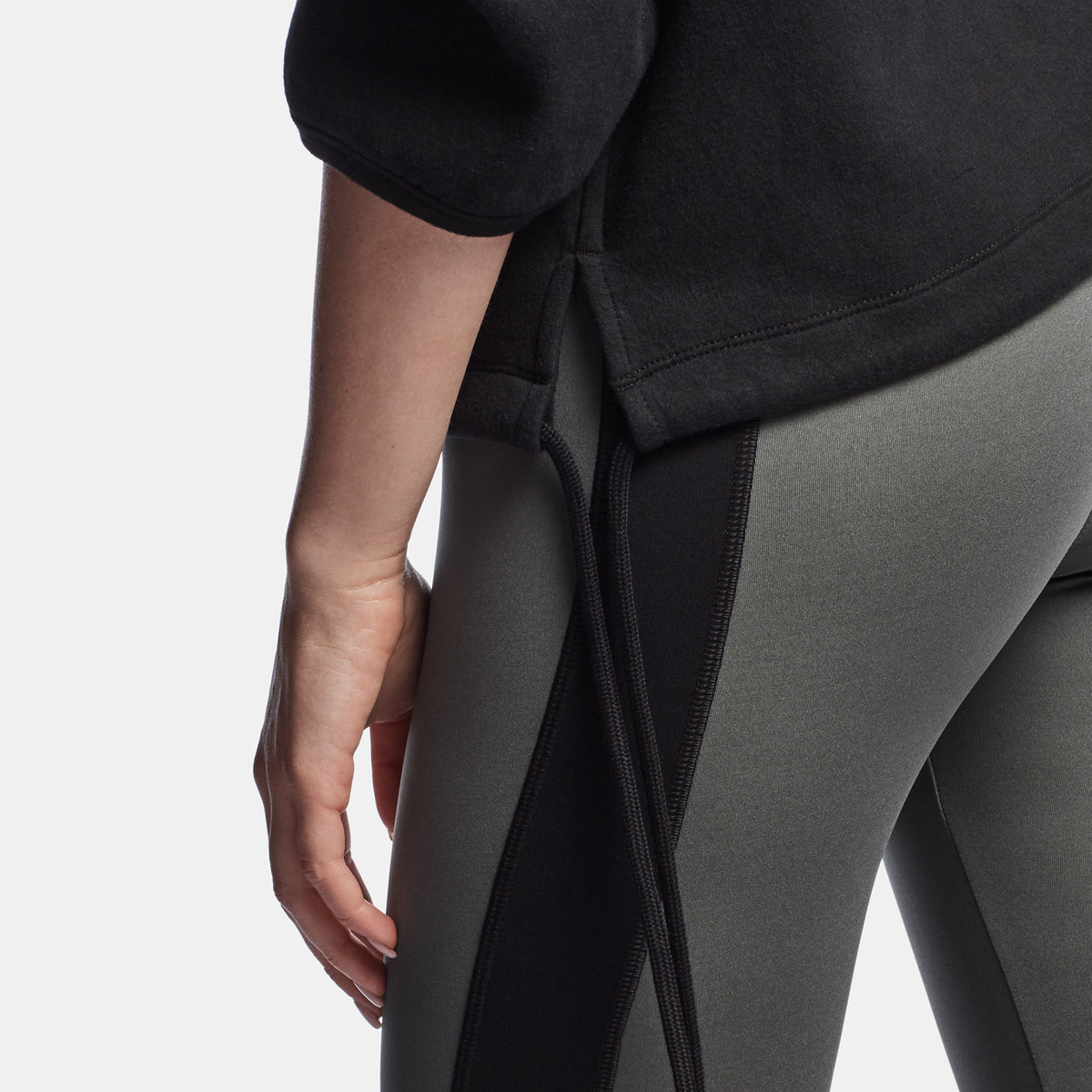 Half Zip Pull On Sweat Top in Black | James Perse Los Angeles