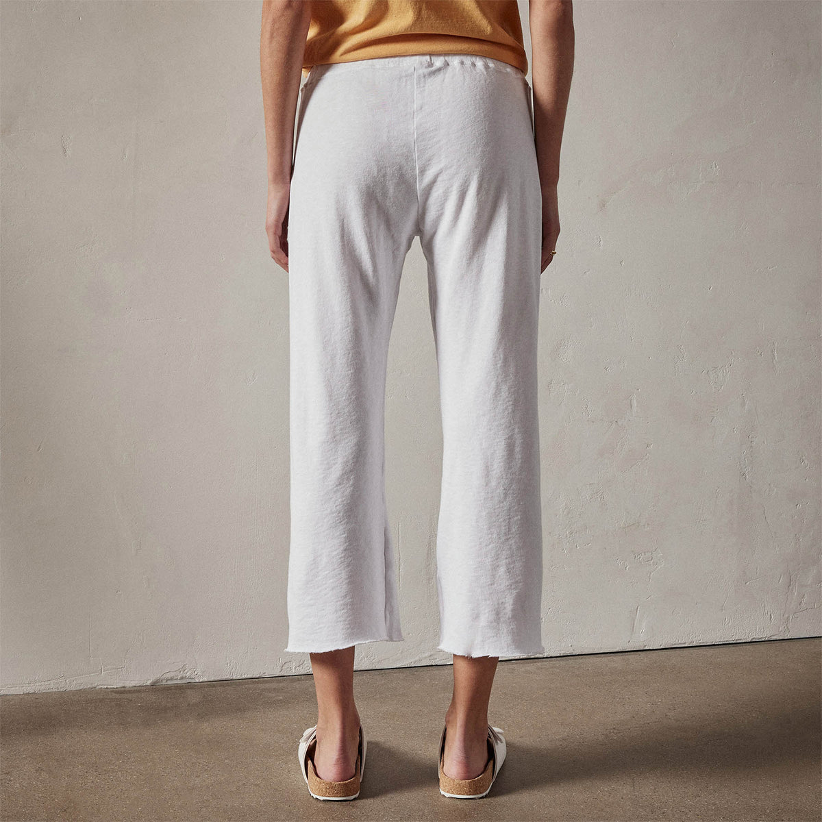 Vintage French Terry Cutoff Sweatpant in White | James Perse Los Angeles
