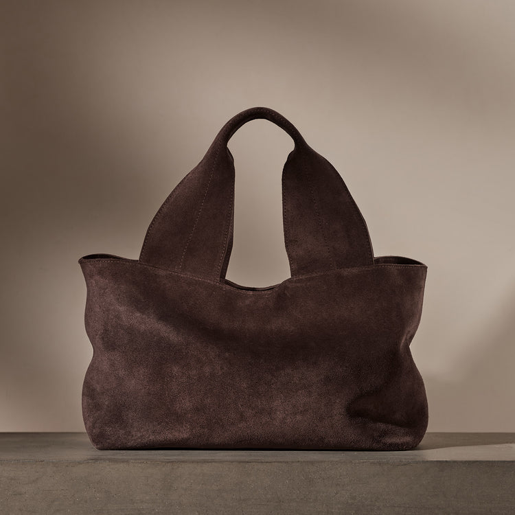Suede Tote Bag in Cafe | James Perse Los Angeles