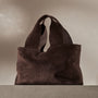 Suede Tote Bag in Cafe | James Perse Los Angeles