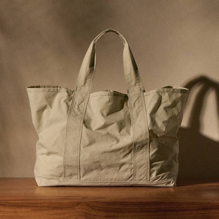 Small Matte Nylon Tote in New Sand | James Perse Los Angeles