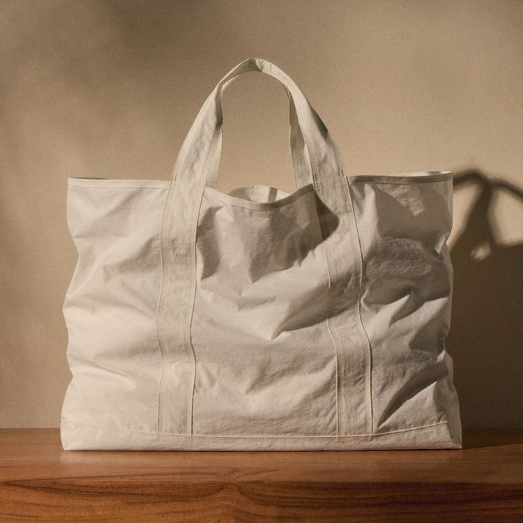 Large Matte Nylon Tote in White | James Perse Los Angeles