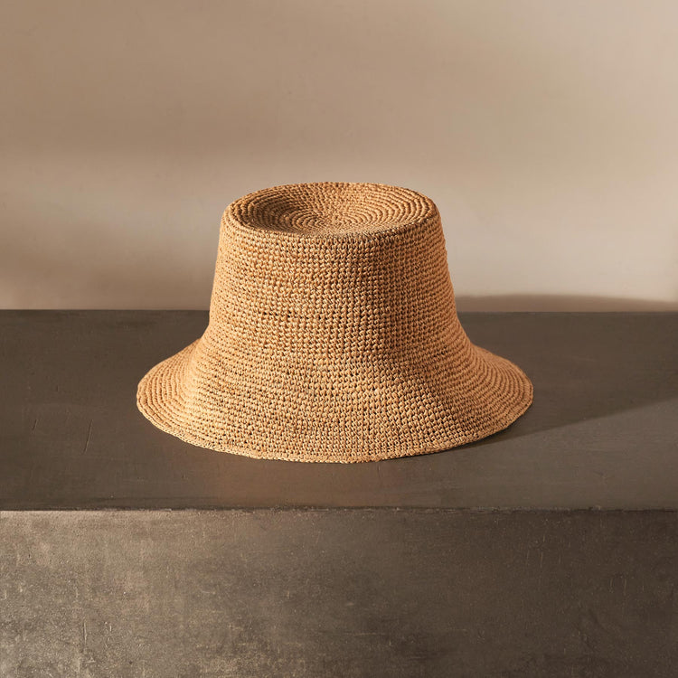 Crochet Bucket Hat in Jute | James Perse Los Angeles