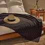 Checkered Beach Towel in Slate/Raccoon Grey