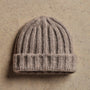 Lightweight Textured Cashmere Beanie in Beige Melange | James Perse Los Angeles