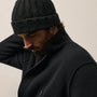 Lightweight Textured Cashmere Beanie in True Black | James Perse Los Angeles / Mens