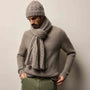 Lightweight Cashmere Cableknit Scarf in Beige Melange | James Perse Los Angeles