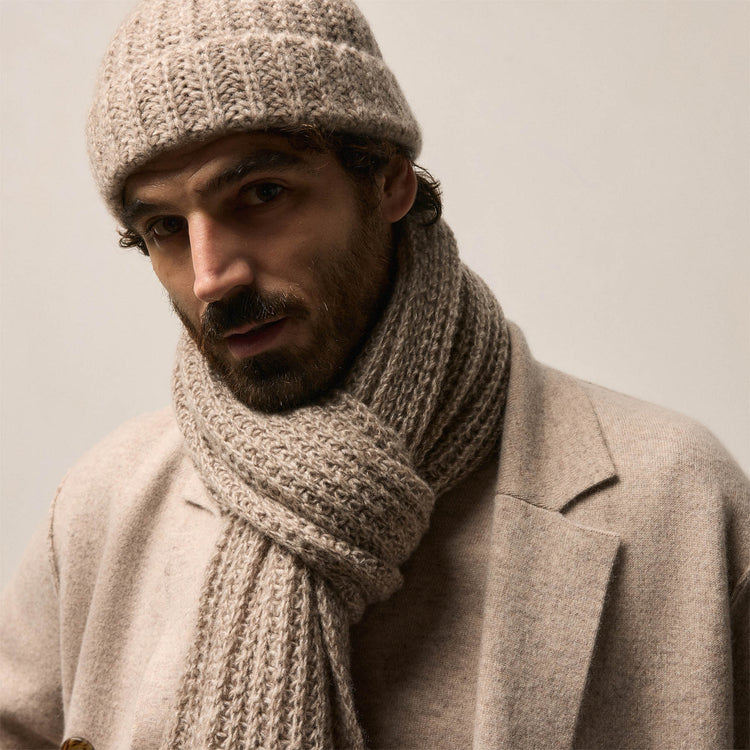 Cashmere Silk Marl Scarf in Grout Mix | James Perse Los Angeles / Mens