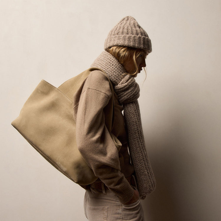 Cashmere Silk Marl Scarf in Grout Mix | James Perse Los Angeles / Womens