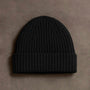 Recycled Cashmere Ribbed Beanie in Black | James Perse Los Angeles
