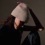 Recycled Cashmere Ribbed Beanie in Stone / Womens / James Perse Los Angeles