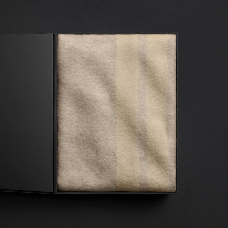 Sarti Stripe Soft Wool Bkt W/B in Ecru/Fog | James Perse Los Angeles