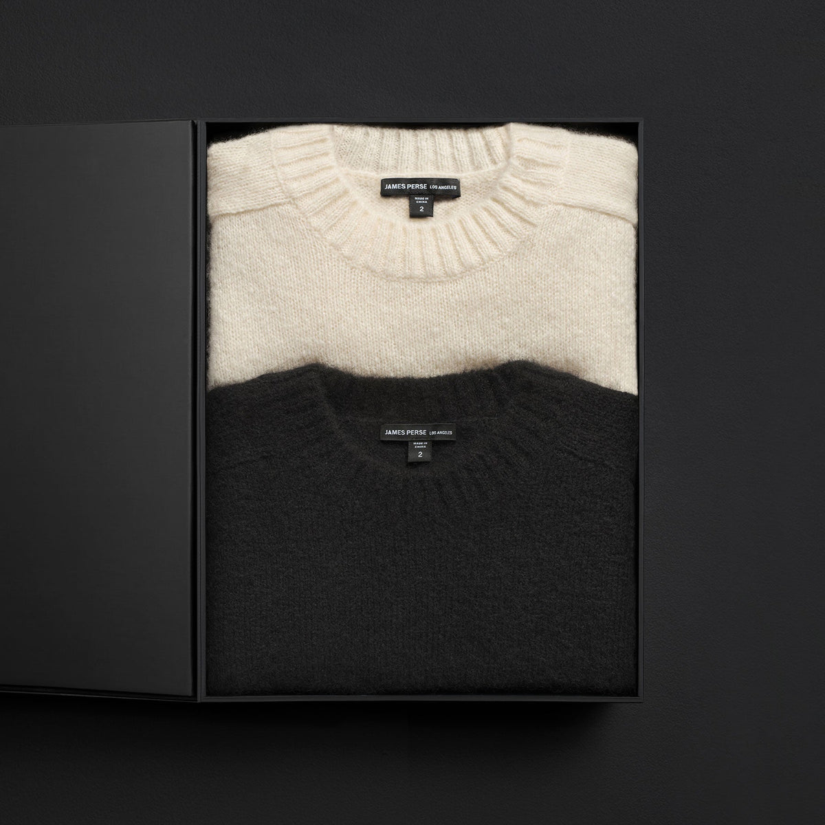 Womens Cashmere Set in True Black/Ivory | James Perse Los Angeles