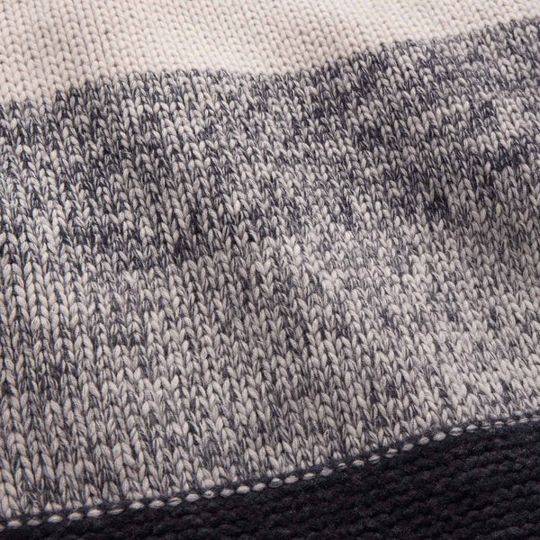 Graded Stripe Blanket in Black/Charcoal/Ivory | James Perse Los Angeles