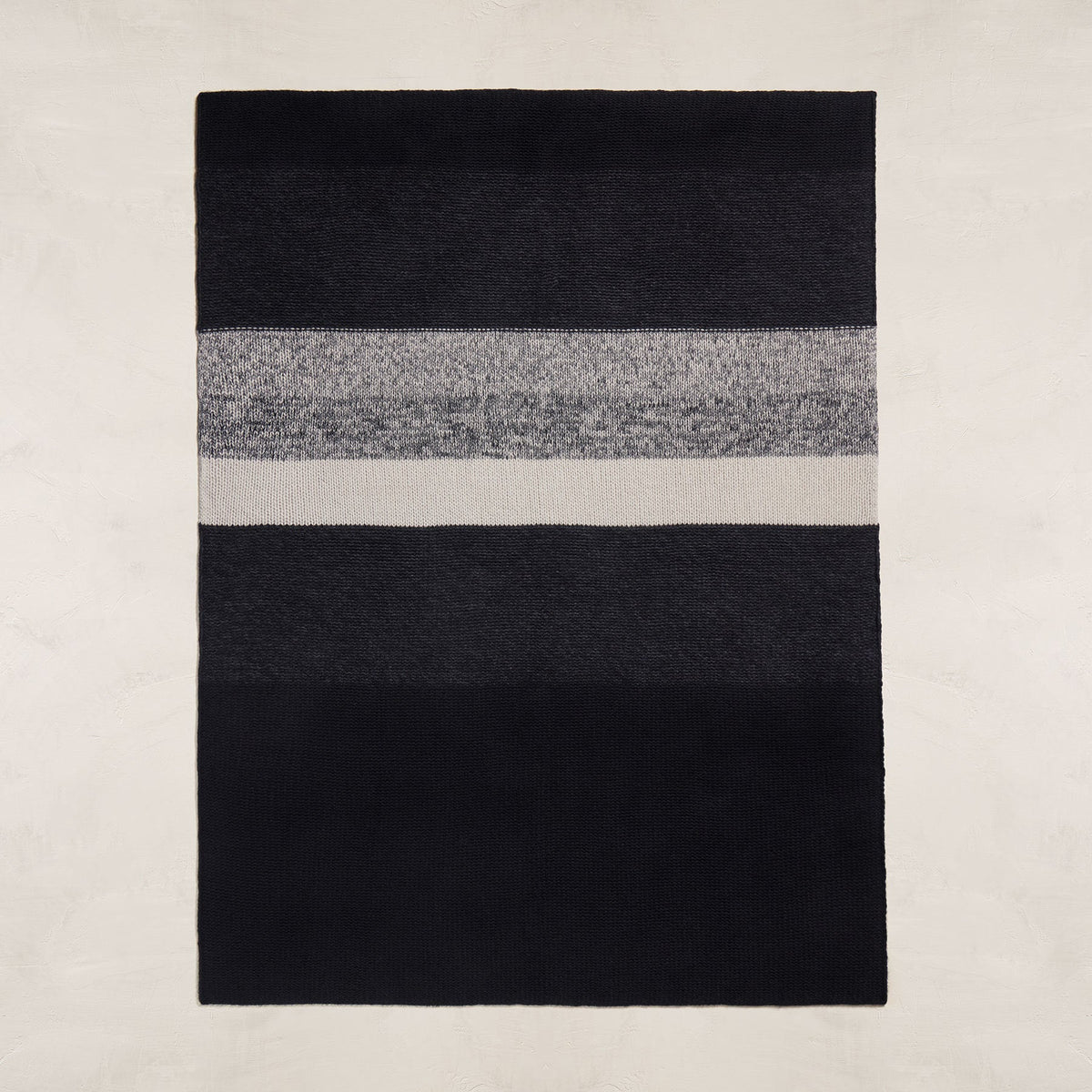 Graded Stripe Blanket in Black/Charcoal/Ivory | James Perse Los Angeles