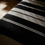 Cashmere Stripe Knit Blanket in Black/White | James Perse Los Angeles