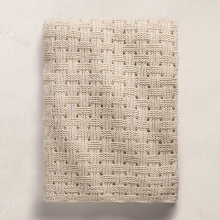 2 Tone Basket Weave Blanket in Chalk/Eco Alabaster | James Perse Los Angeles