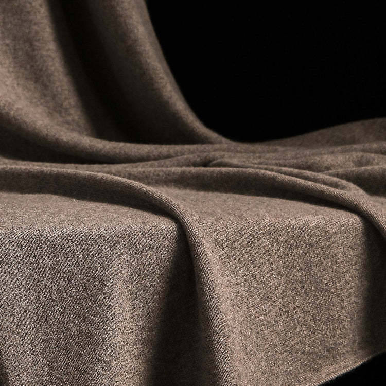 Cashmere Knit Blanket in Taupe Melange | James Perse Los Angeles
