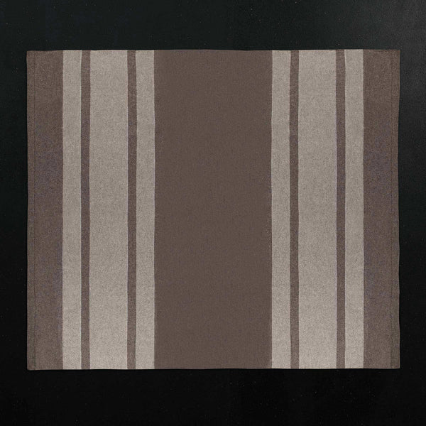 Baja Stripe Knit Blanket in Taupe Melange/Ivory | James Perse Los Angeles