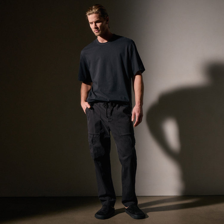 Army Cotton Slub Cargo Pant in Black Pigment | James Perse Los Angeles