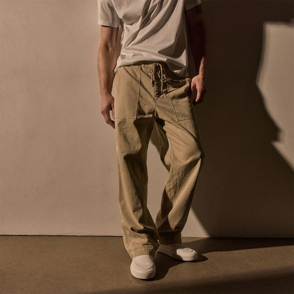 Slub Cotton Utility Flight Pant in Light Khaki Pigment | James Perse Los Angeles