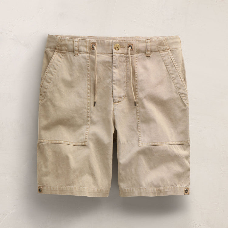Slub Cotton Utility Flight Shirt in Light Khaki Pigment | James Perse Los Angeles