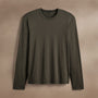 Brushed Lotus Long Sleeve Crew in Army Green | James Perse Los Angeles