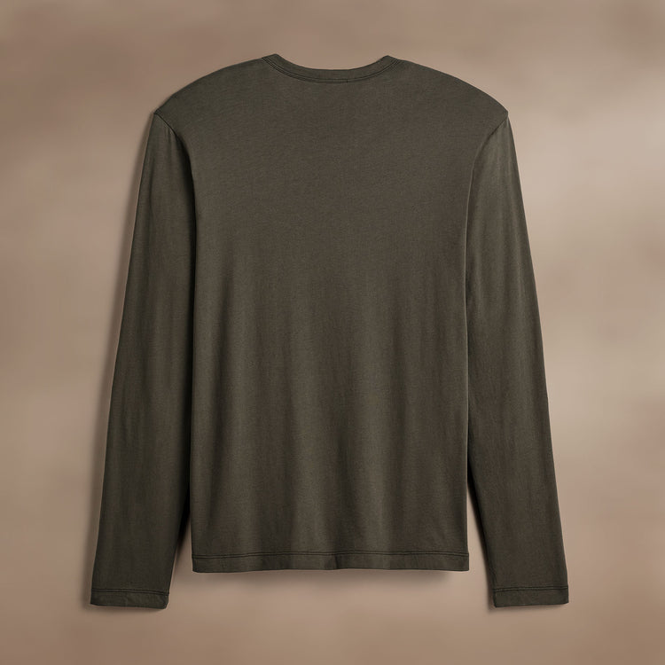 Brushed Lotus Long Sleeve Crew in Army Green | James Perse Los Angeles