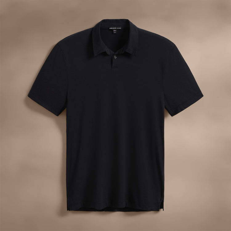 Brushed Lotus Polo in Black | James Perse Los Angeles