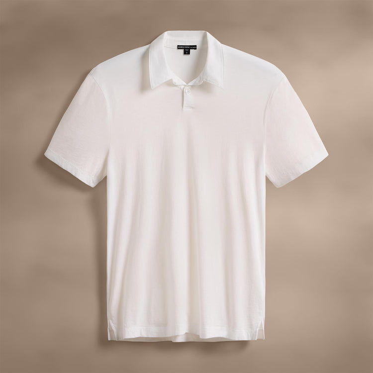 Brushed Lotus Polo in White | James Perse Los Angeles
