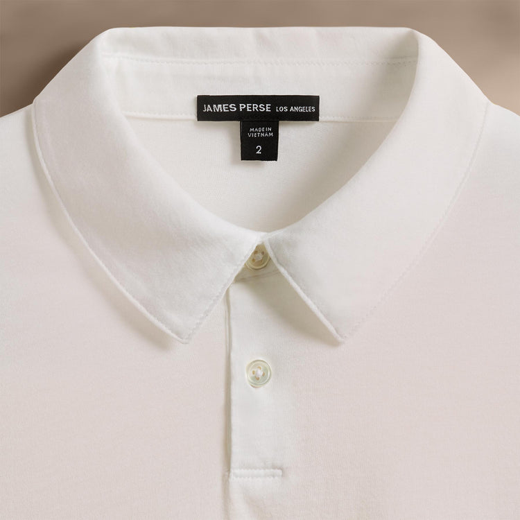 Brushed Lotus Polo in White | James Perse Los Angeles