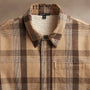 Zip Front Sherpa Lined Plaid Jacket  in Tan/Brown | James Perse Los Angeles