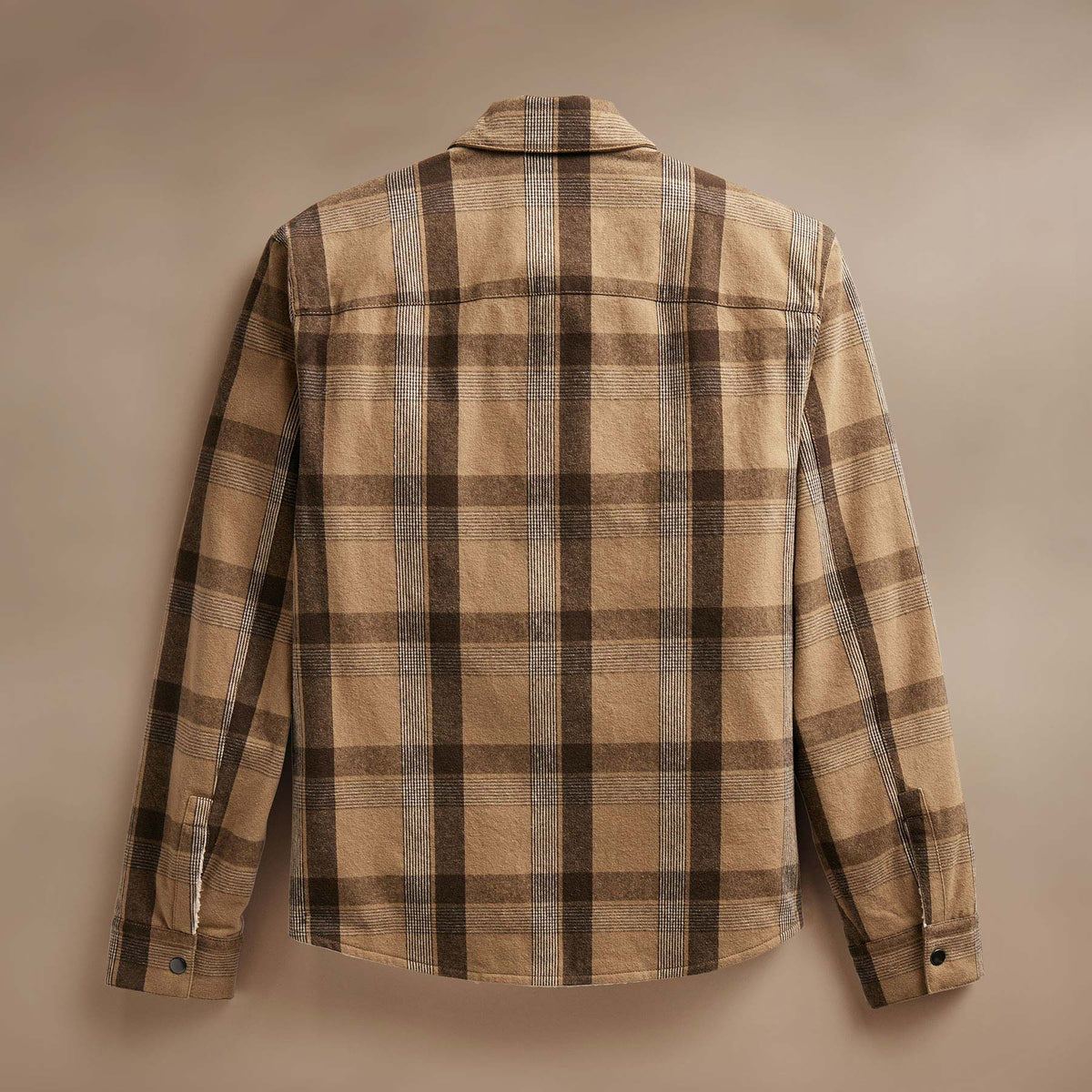 Zip Front Sherpa Lined Plaid Jacket  in Tan/Brown | James Perse Los Angeles