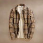 Zip Front Sherpa Lined Plaid Jacket  in Tan/Brown | James Perse Los Angeles