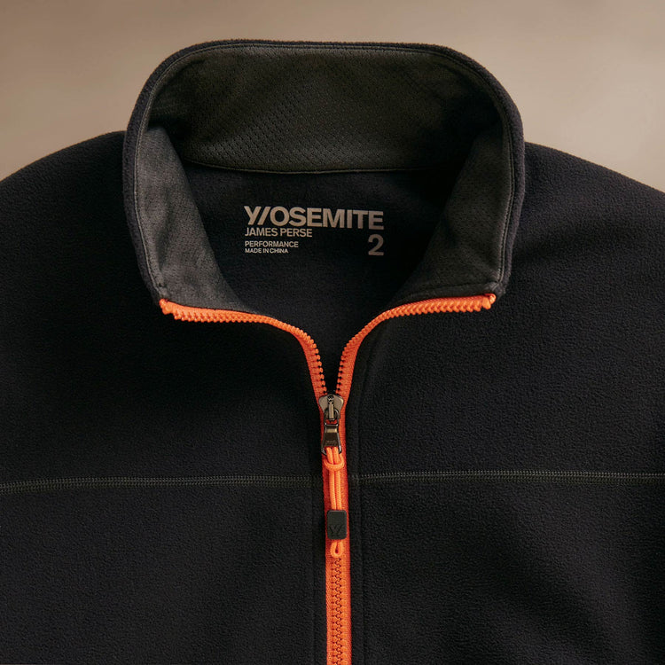 Brush Scuba Zip Front Sport Jacket   in Black/Orange | James Perse Los Angeles