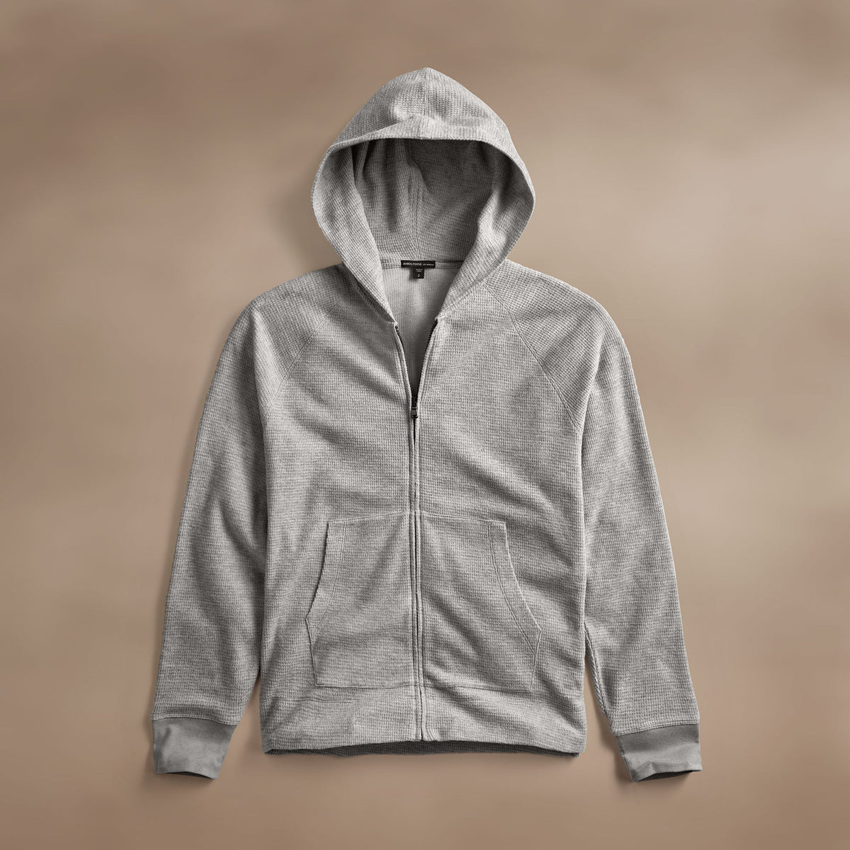 Brushed Thermal Zip Up  in Heather Grey | James Perse Los Angeles