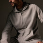 Brushed Thermal Zip Up in Heather Grey | James Perse Los Angeles