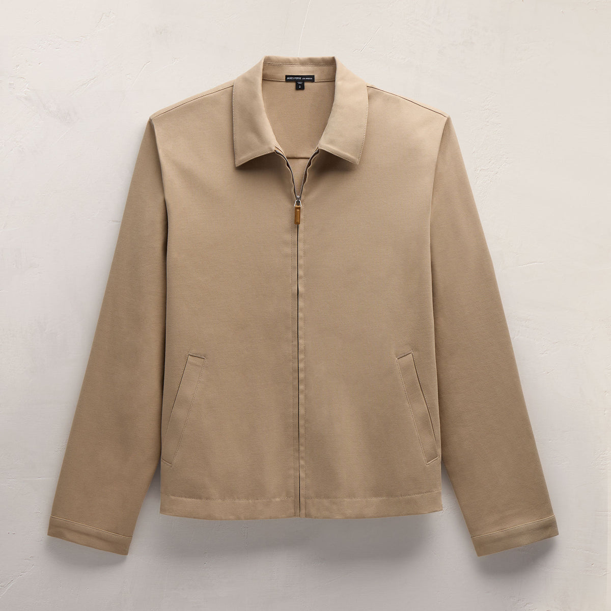 Zip Front Coach Jacket in Light Khaki | James Perse Los Angeles