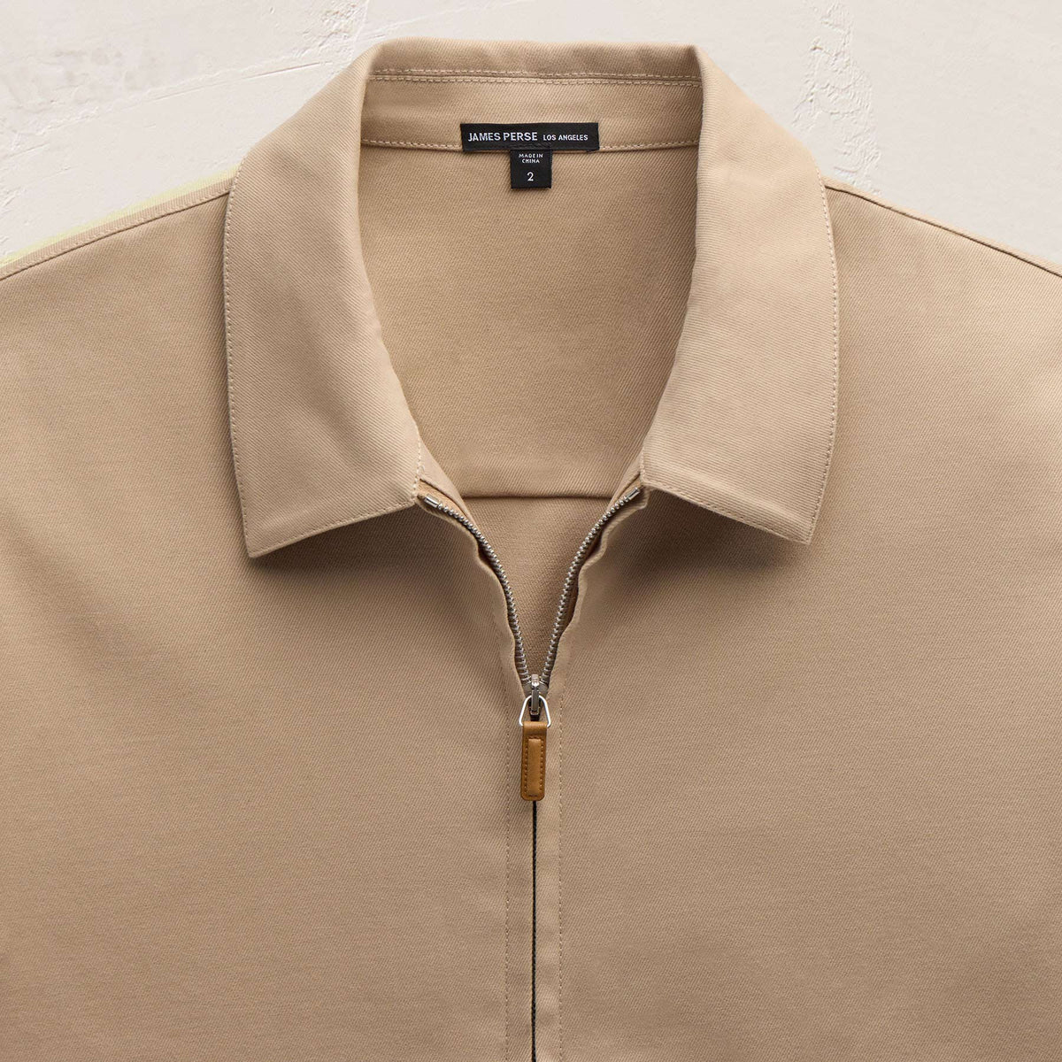 Zip Front Coach Jacket in Light Khaki | James Perse Los Angeles