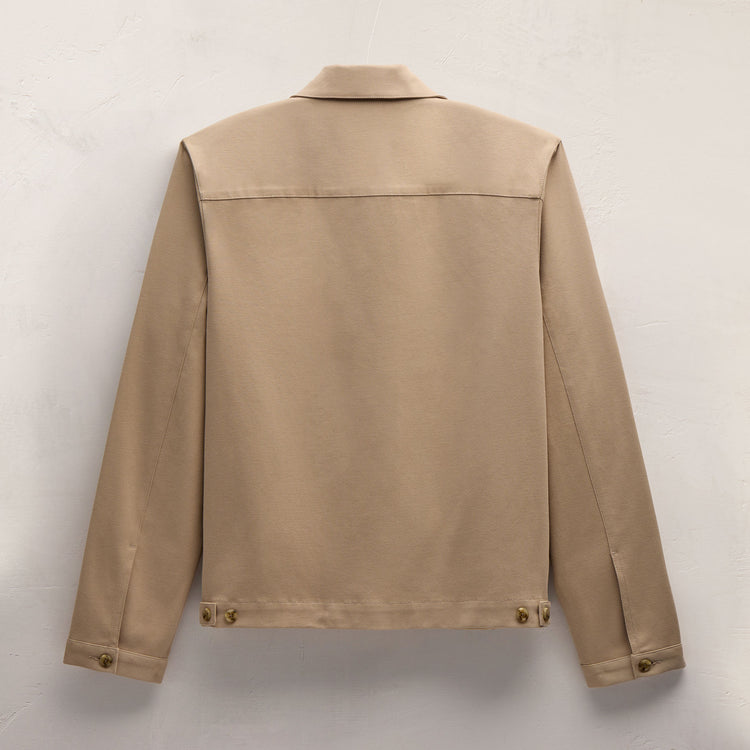 Zip Front Coach Jacket in Light Khaki | James Perse Los Angeles